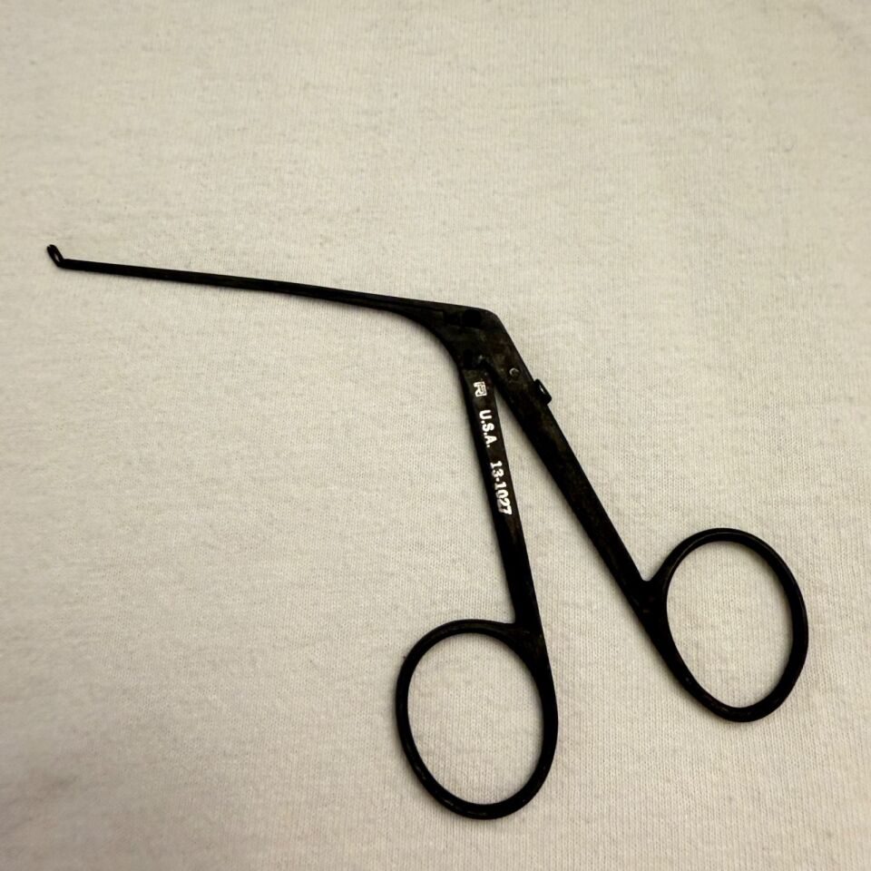 RICHARDS 13-1027 Cupped Ebony Alligator ENT Forceps Up Angled — photo 2