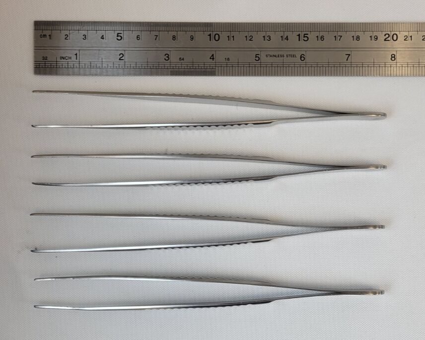 Set of 4 7.75" Straight 2.5mm wide Tips DeBakey Atraumatic Tissue Forceps — photo 7