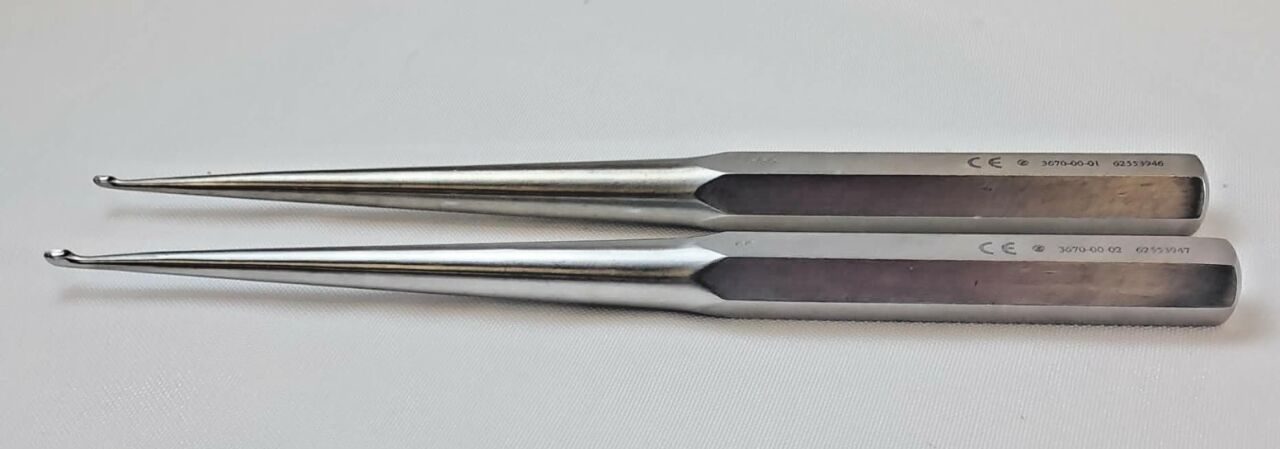 ZIMMER 3670-00-01 & 02 Brun Bone Curette Set 00 & 000 9" — photo 2