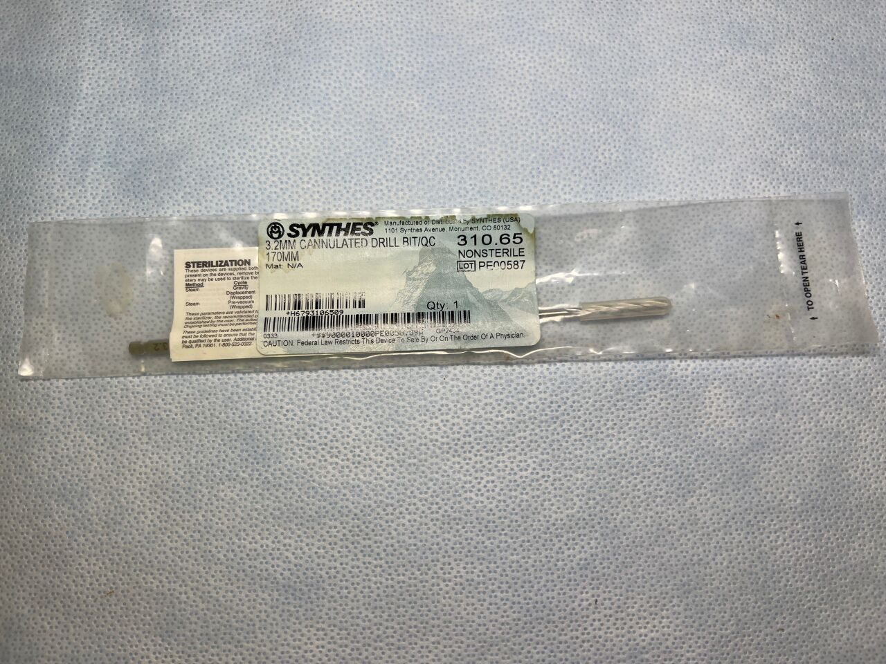 SYNTHES 310.65 Cannulated 3.2mm Drill Bit