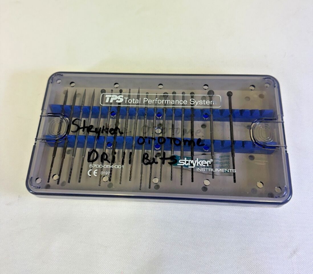 STRYKER W/ Case Set of 17 TPS Ototome Drill Bits and Burrs — photo 2