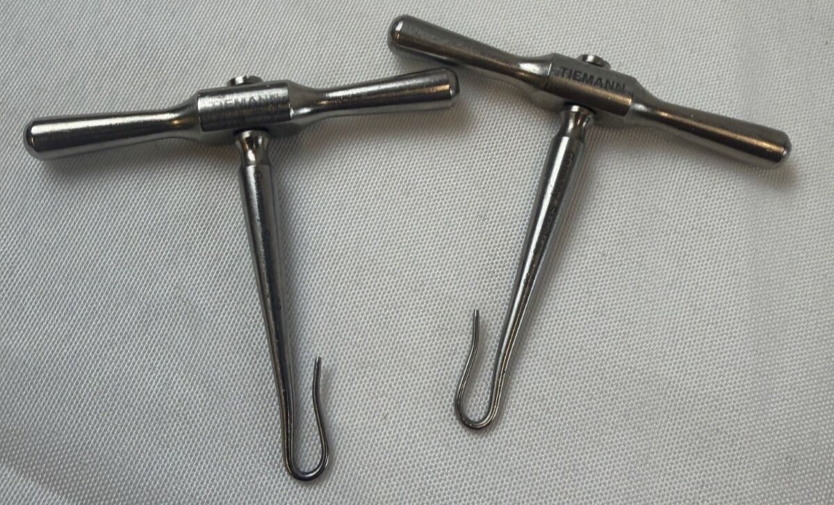 TIEMANN  Pair of Gigli Saw Handles Free Spinning Handle Orthopedic Neurology
