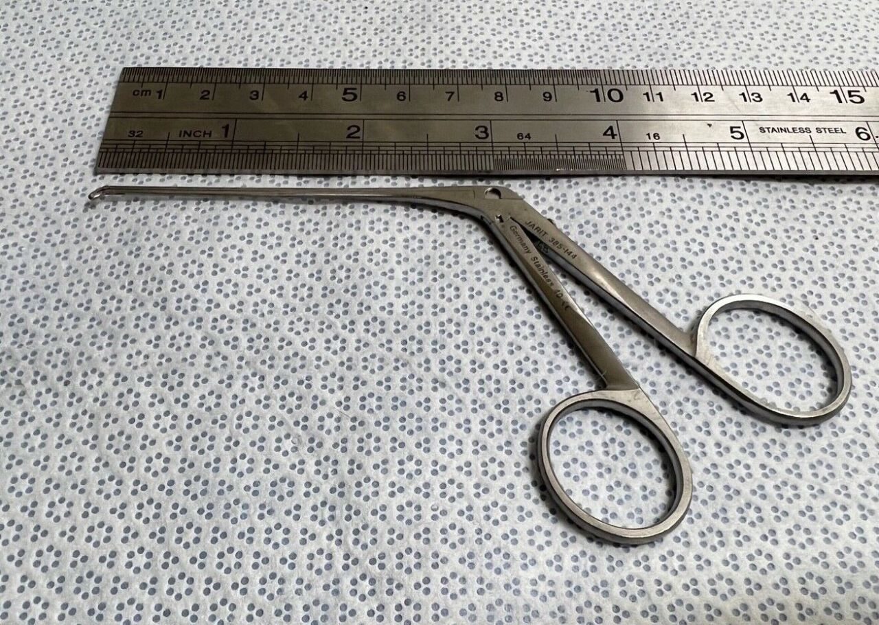 JARIT 385-144 Down Angled .9mm Oval Cup House Alligator Forceps 3-1/8" — photo 5