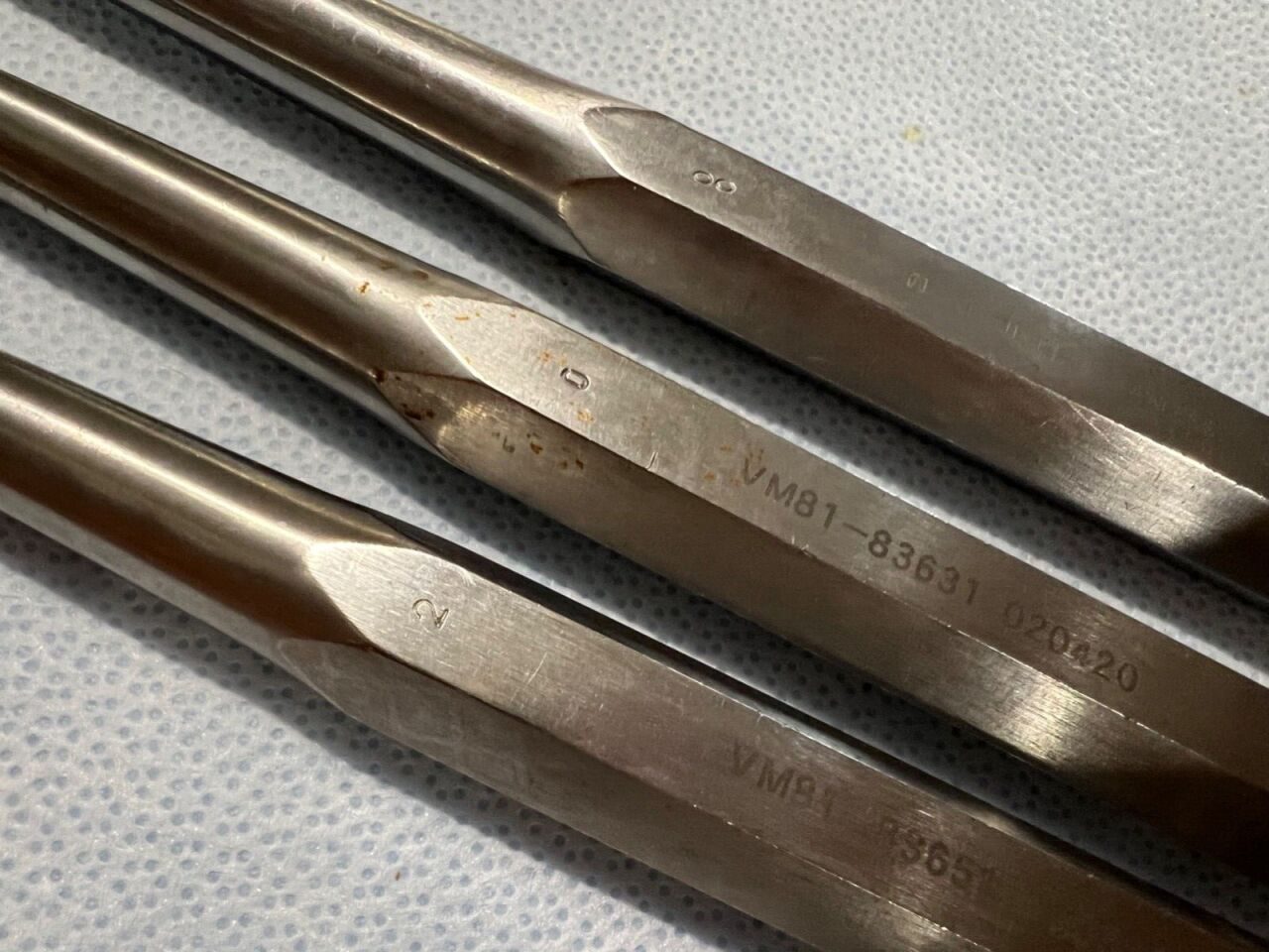 V. MUELLER Size 2, 0, 00 Neurology Spinal Set Of 3 Curved Oval Cup Curettes 9" — photo 3