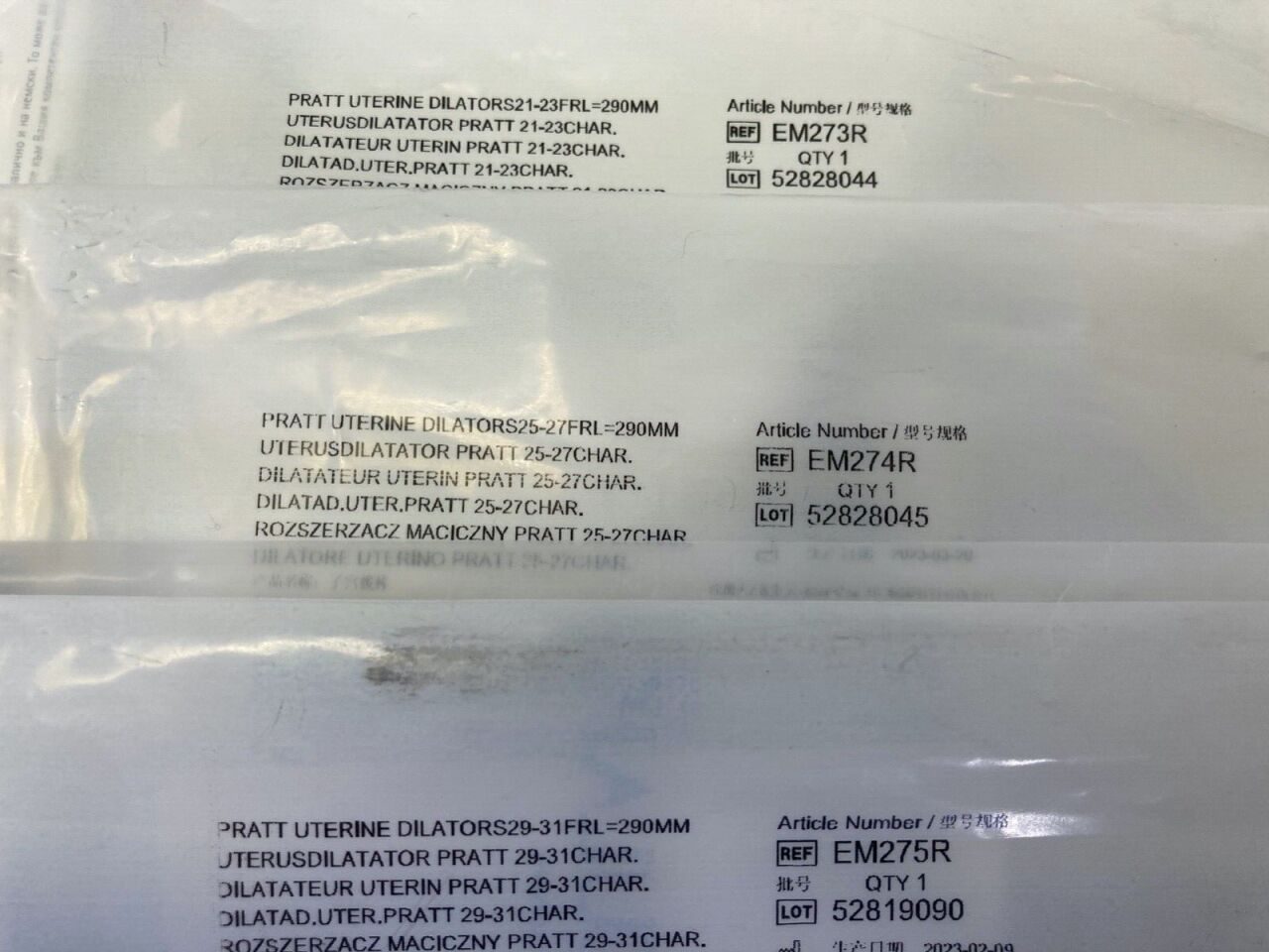 AESCULAP EM273/4/5/6/7/8R Pratt Uterine Dilators Set — photo 3