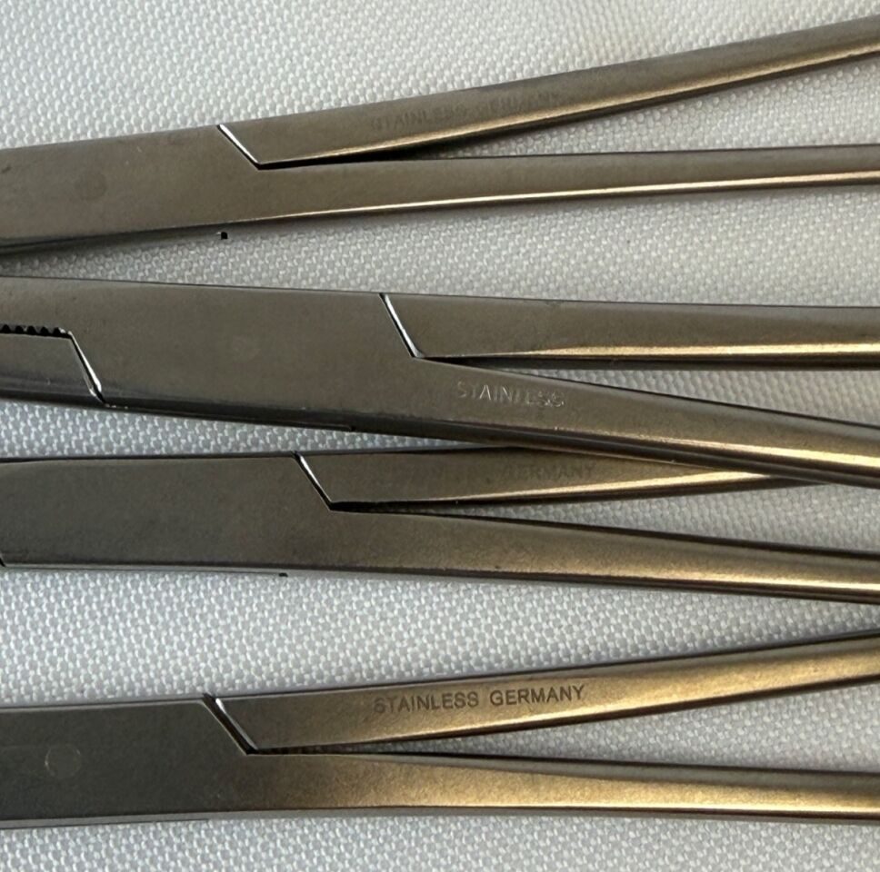 Hysterectomy Clamps Forceps Curved Single Tooth 9", Set of 4 German Stainless — photo 3