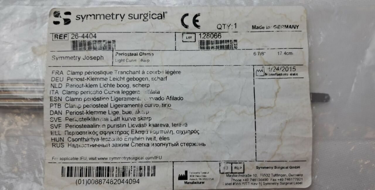 SYMMETRY SURGICAL 23-4404 Joseph Periosteal Elevator — photo 4