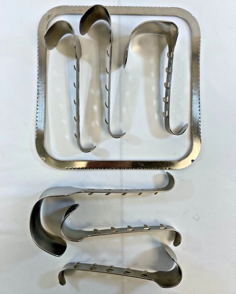 ZSI Various 7 Piece Stainless Steel Kirschner Abdominal Retractor w/ Blades — photo 1