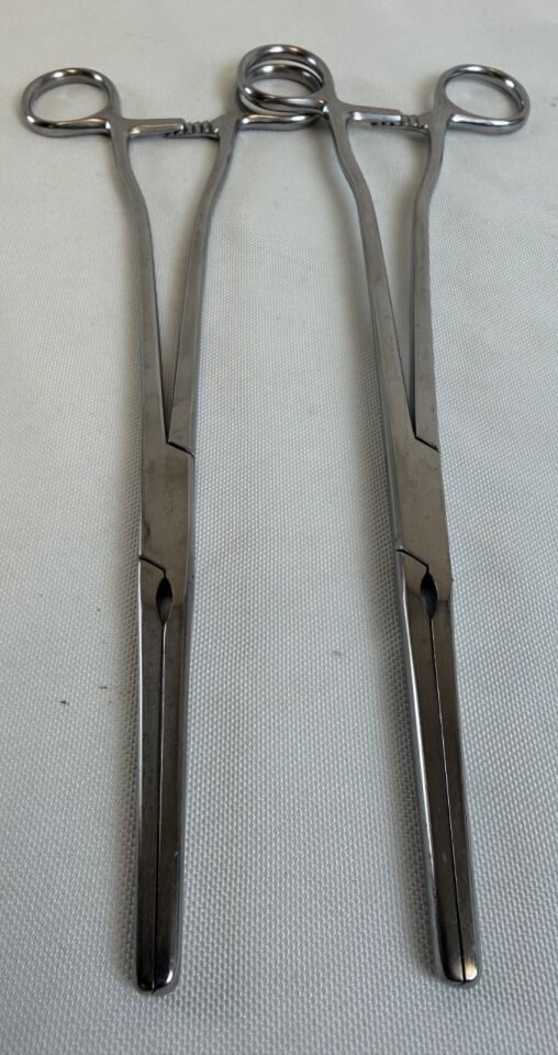 JARIT 505-284 Pair of Z Hysterectomy Forceps Straight 10" OBGYN — photo 6