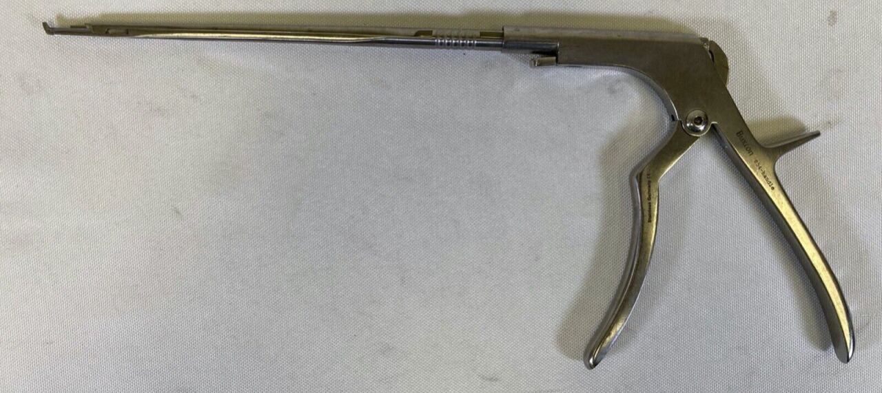 BUXTON 854 Handle w/ 5412 1mm Shaft 9" x 40deg Up Kerrison Rongeur w/ Ejector