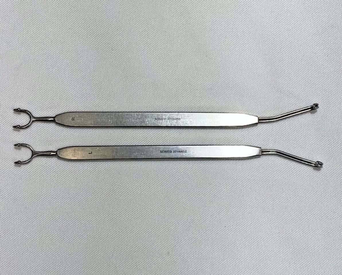 MEDTRONIC 3714451 & 3714452 R/L 172mm ENT Goldman Knife Guide & Retractor