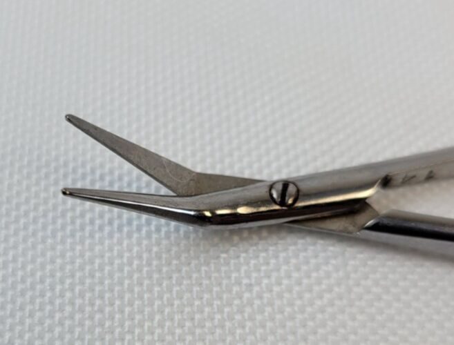STORZ E3280 Corneal Transplant Eye Scissors, Curved Blades, Ophthalmology — photo 2