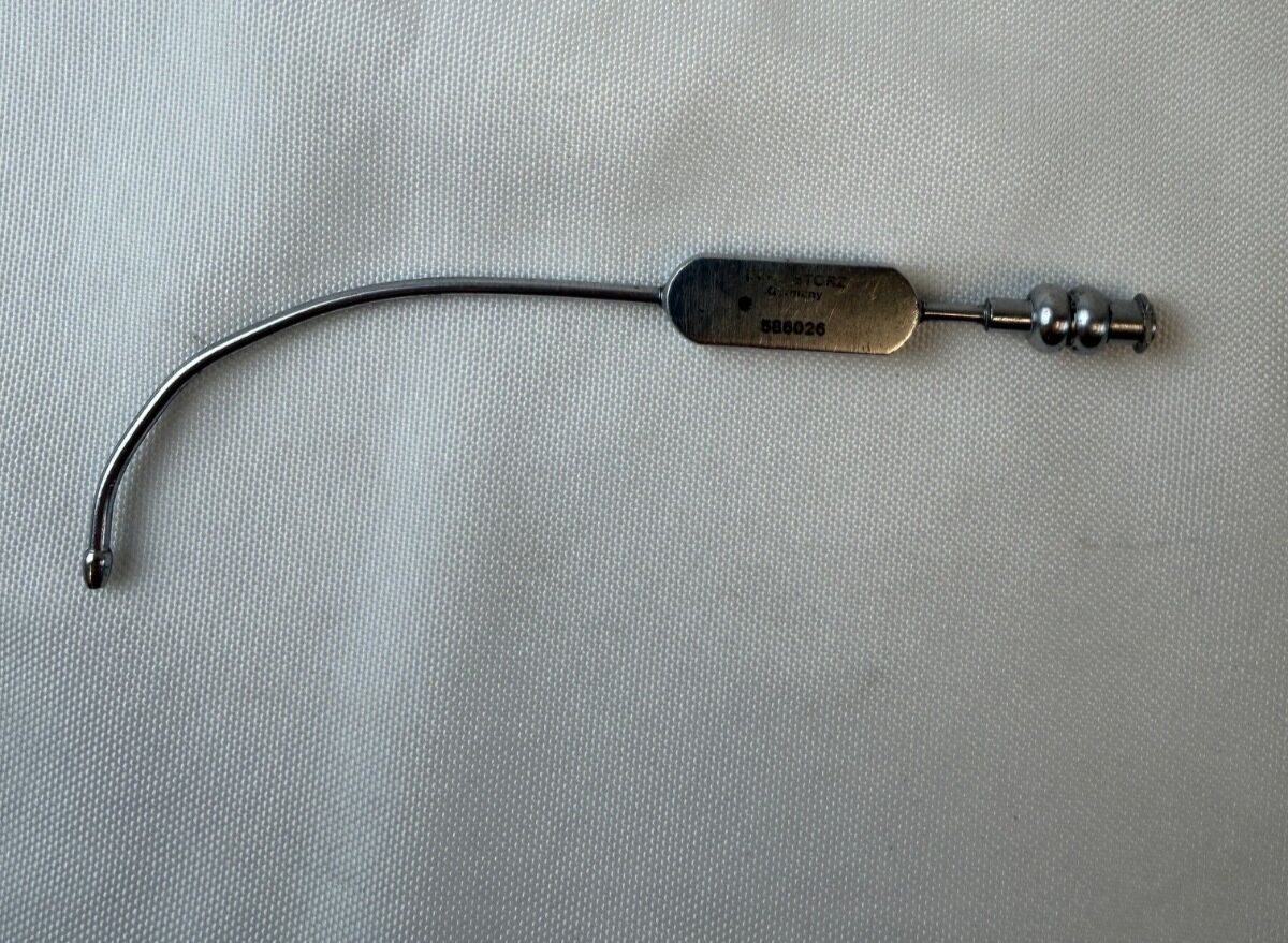 KARL STORZ 586026 Eiken Long Curved Antrum Cannula Luer Lock 2.5mm x 12.5cm ENT