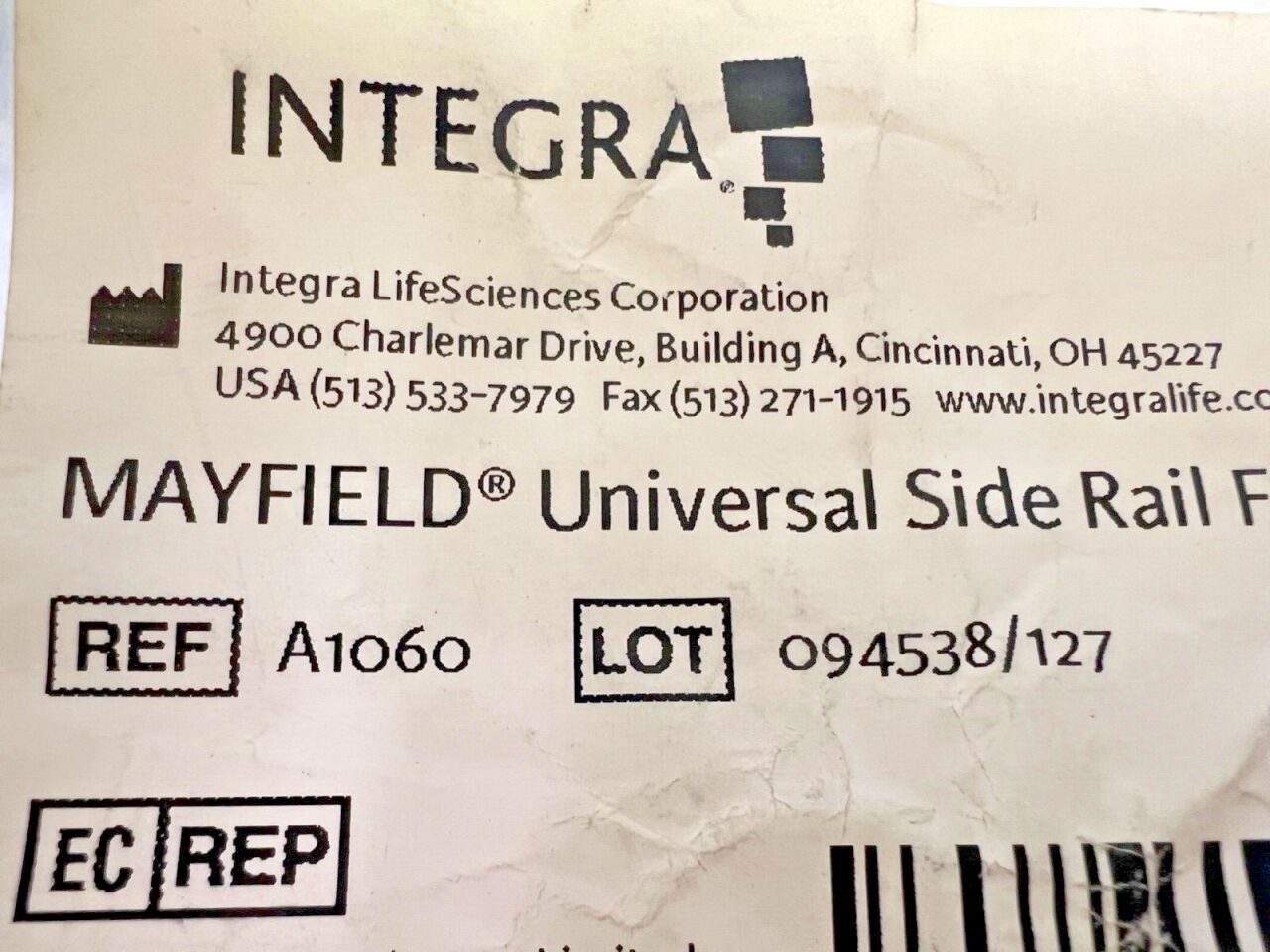 INTEGRA A1060 Mayfield Universal Side Rail Fitting For Cross Bar Adaptor — photo 2