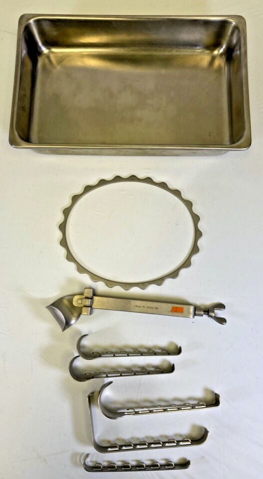 V. MUELLER SU3052-038 w/ Tray 7 Pc Denis Browne Abdominal Retractor Set