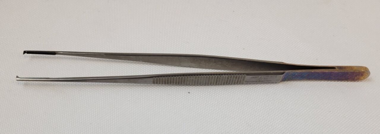 JARIT 122-591 Semken Needle and Tissue Pulling Forceps 1x2 Carb-Bite Jaws 6"