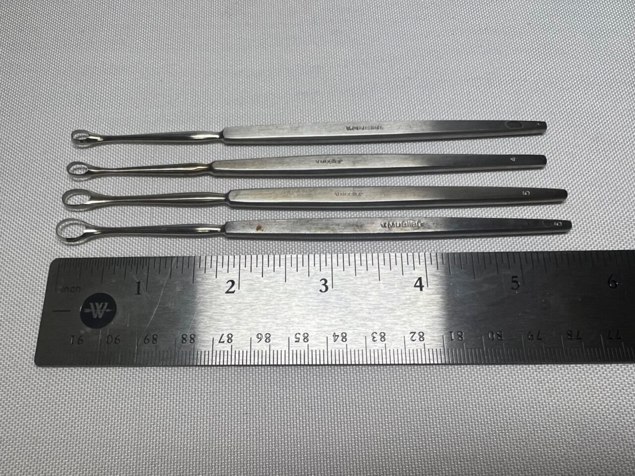V. MUELLER  Lot of 4 Uterine Blunt Curettes Sizes 3 4 5 6 — photo 4