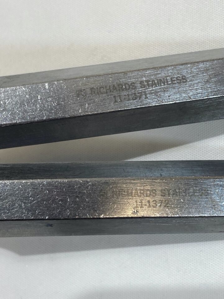 RICHARDS  Spratt Solid Hex Handle 7" Bone Curettes 00 & 000 Orthopedics Pair — photo 2