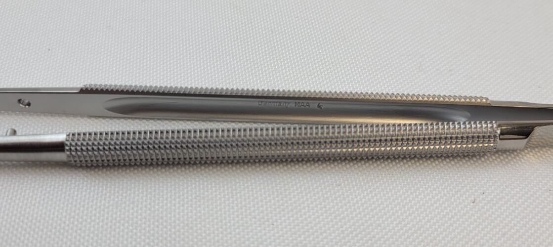 MILLENNIUM 7-44252 Dennis Ring Tip Forceps Straight 1mm Diamond-Dust Ring Tips — photo 3