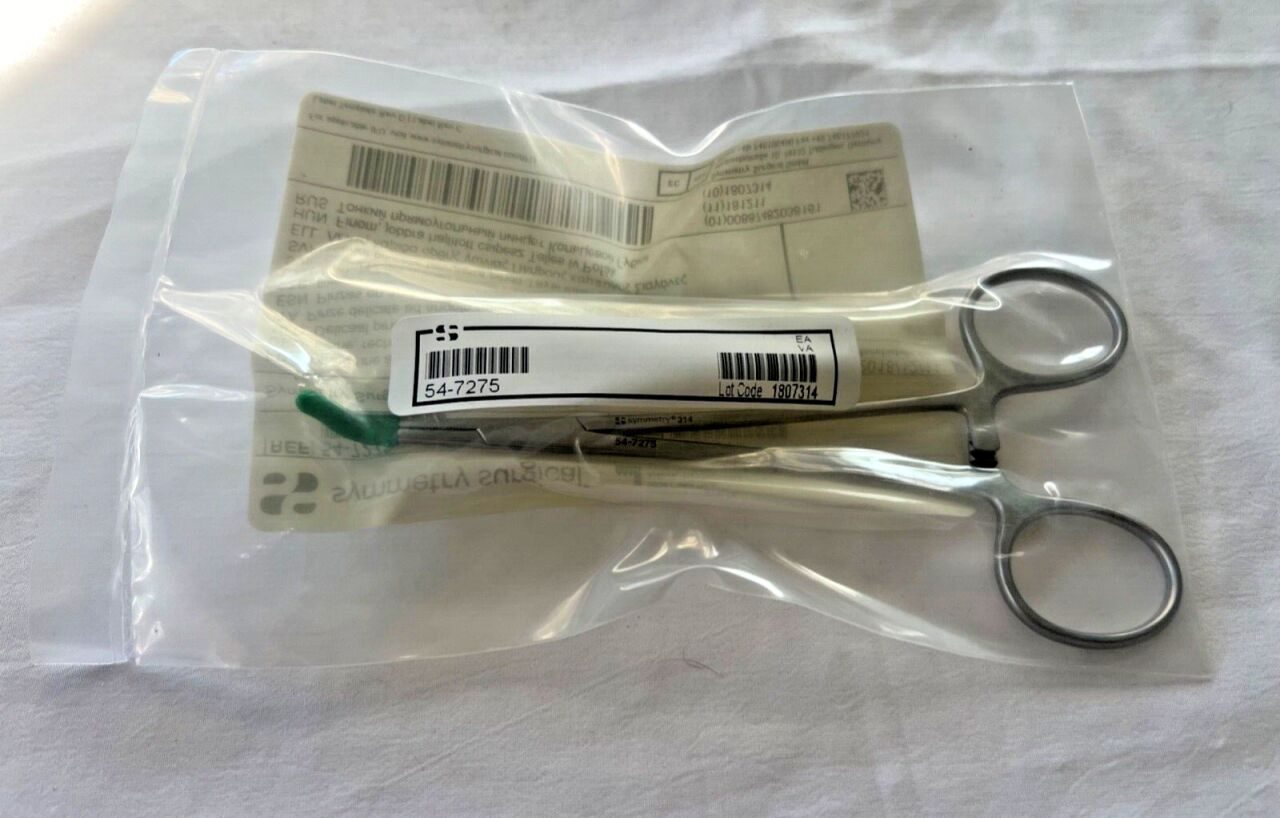SYMMETRY SURGICAL 54-7275 Full Curve Jaws 5-3/4" L Delicate Right Angle Forceps — photo 1