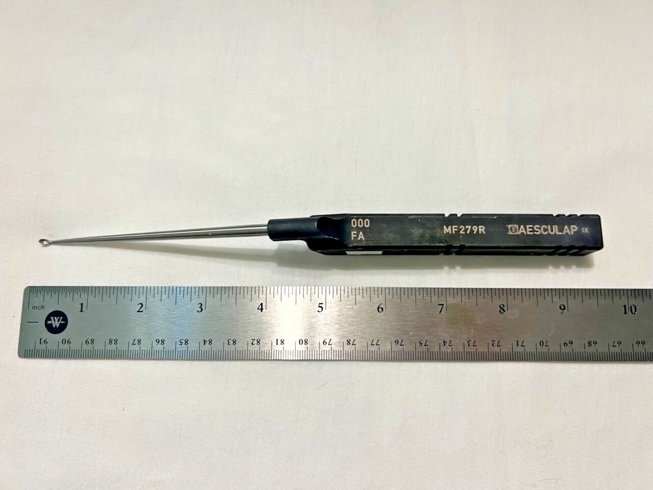 AESCULAP MF279R Cervical-Long Bayonet Curette Size 000 Forward Angle 9-1/2" L — photo 5