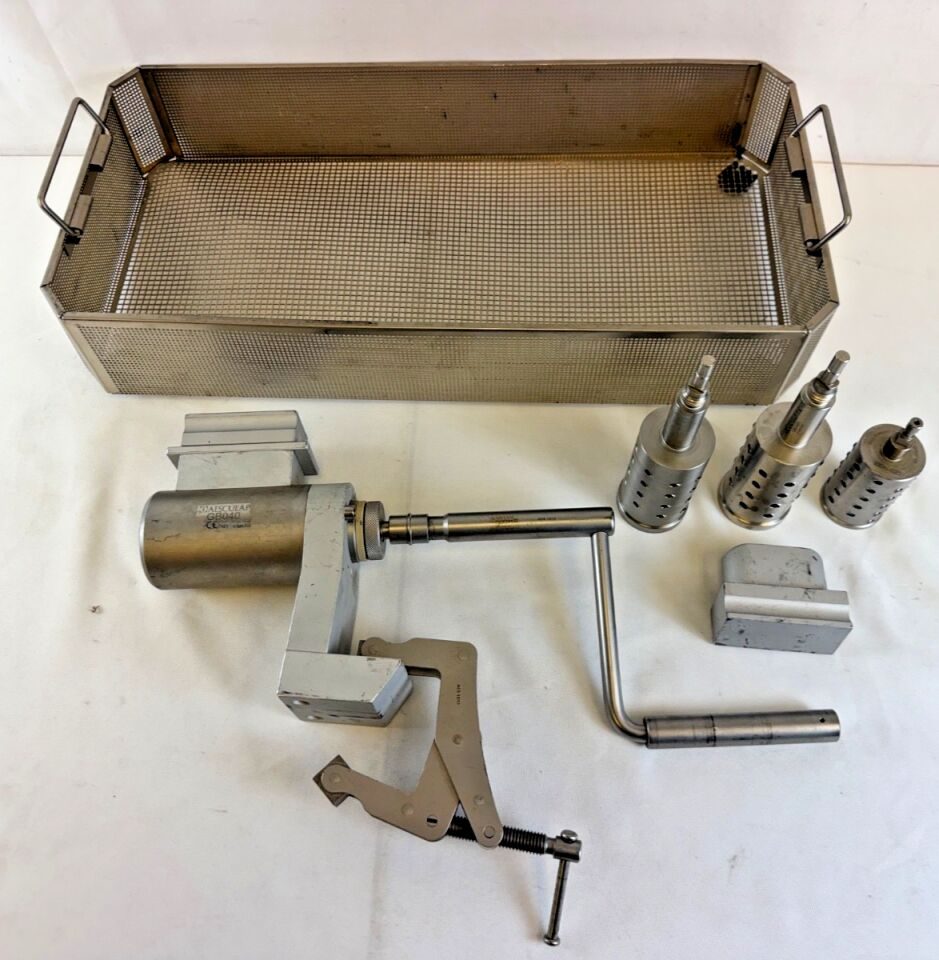 AESCULAP GB040 Manual Bone Mill & Accessories w/ Sterilization Tray — photo 11