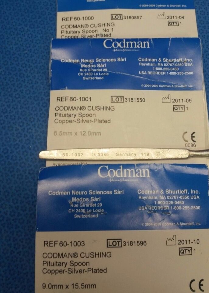 CODMAN 60-1000/1/2/3 Lot of 4 Cushing Pituitary Spoons Sizes 1/2/3/4 — photo 2