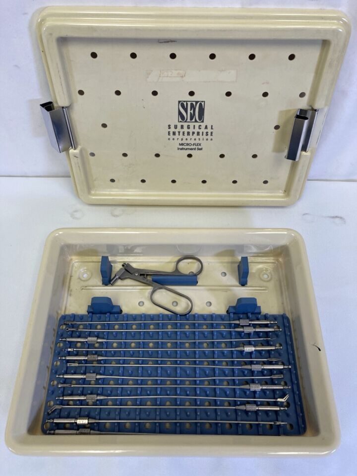 SEC SURGICAL ENTERPRISE Various 13 Piece Endo Neuro Malleable Rotating Forcep Set w Case — photo 1