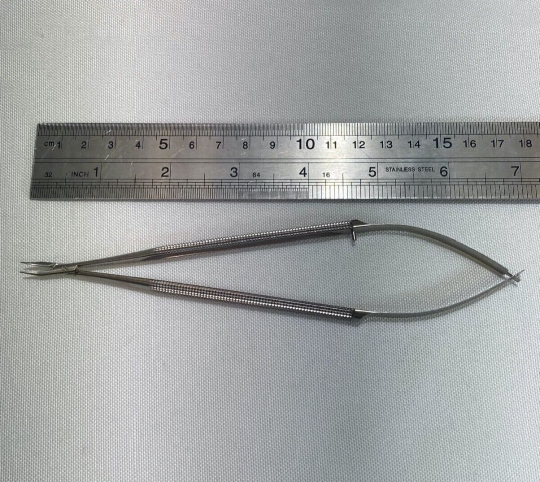 ACCURATE ASSI.B188 Micro Needle Holder Curved 0.4mm Jaw 8mm Round Handle L:18cm — photo 8