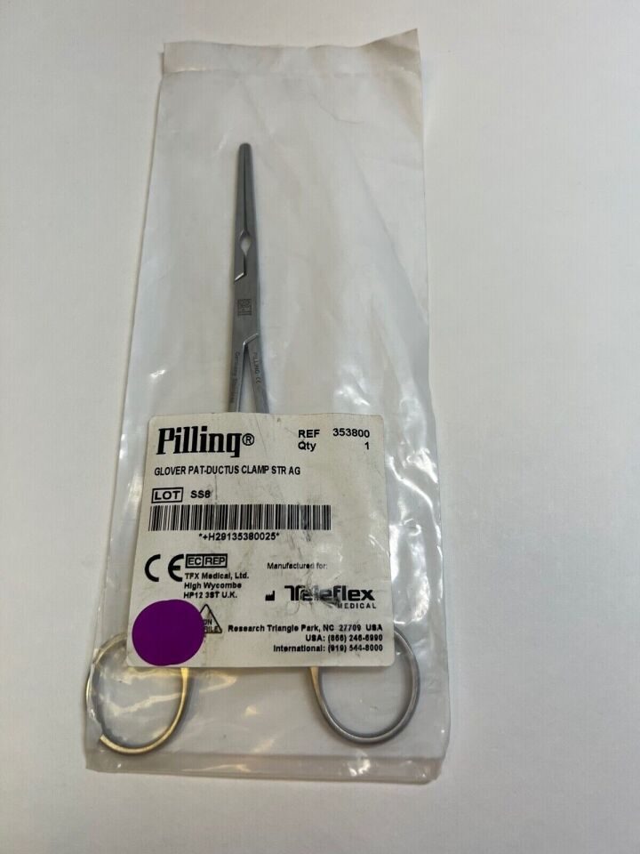 PILLING WECK 353800 Glover Patent Ductus Clamp Straight DeBakey Jaw — photo 2