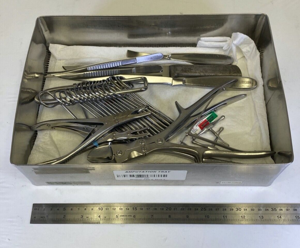 VARIOUS  24 Piece Jarit Codman Amputation Tray w/ Sterilization Basket — photo 12