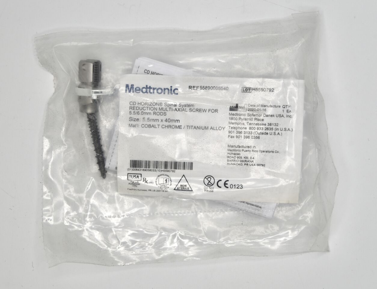 MEDTRONIC 55890005540 CD HORIZON SPINAL SYSTEM REDUCTION MULTI-AXIAL SCREW, REFERENCE