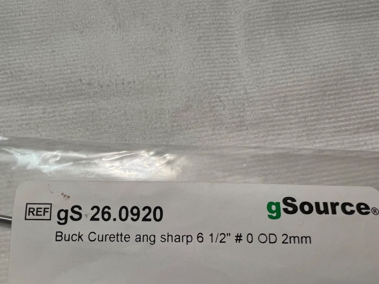 GSOURCE gS26.0920 Buck Curette Size #0 Sharp Angle 2mm X 6-1/2" Length — photo 3