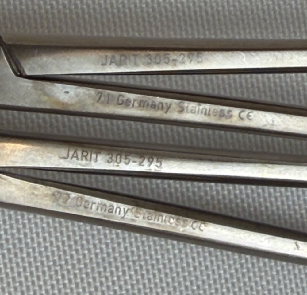 JARIT INTEGRA 305-295 Kantrowitz Thoracic Forceps 90deg Angle 7.75" Pair of Kantrowitz Thoracic Forceps CVOR — photo 2