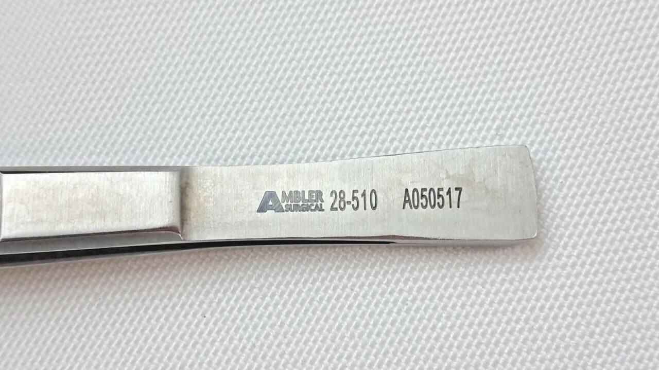 AMBLER SURGICAL Cloward Lamina Retractor 2510 Cushing Dressing Forceps 7-1/4" Bayonet Serrated Tips — photo 5