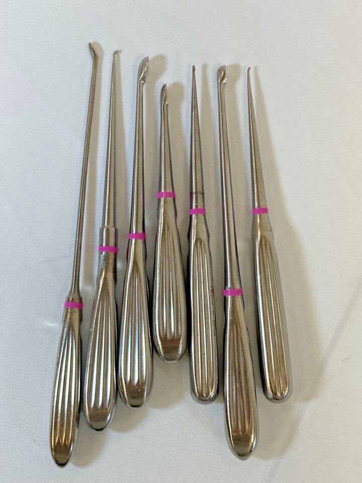 CODMAN  Set of 7 Orthopedic Bone Curettes w/ Case — photo 4