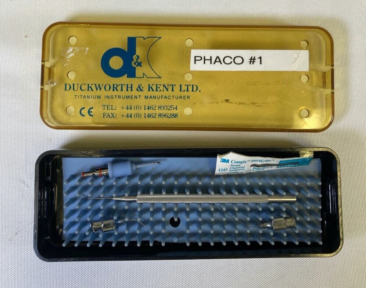 KATENA STORZ Phaco #1 Tray Irrigation Aspiration Tips Fenzl Hook 4 Piece Phaco Tray w/ Case