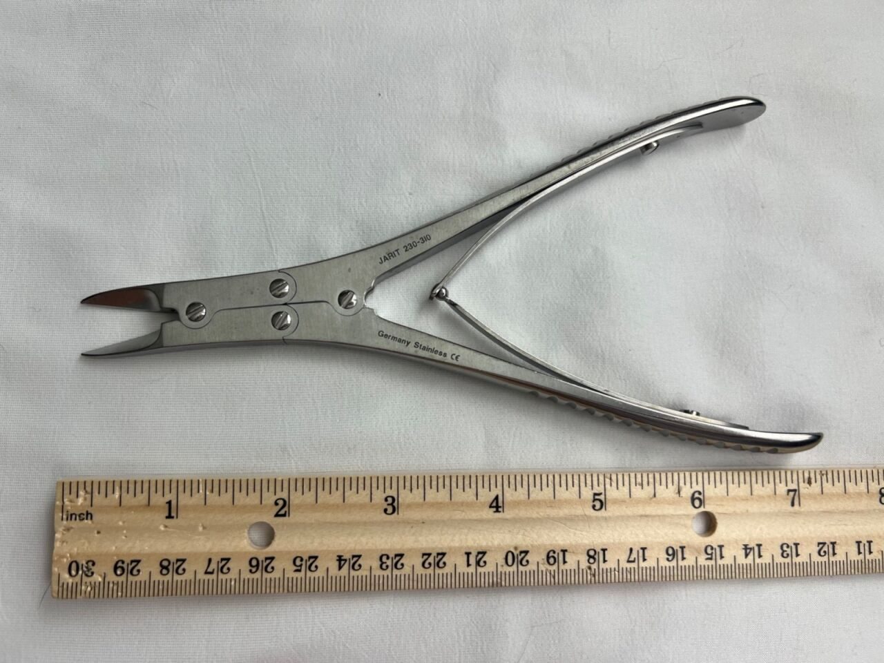 JARIT 230-310 Ruskin-Liston Bone Splitting Forceps 19mm Angled Up Jaws 7" Length — photo 3