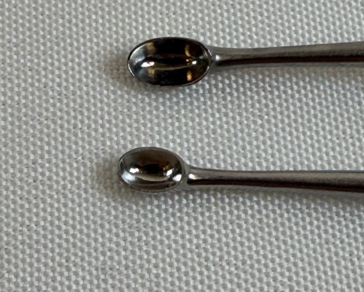 STORZ N1407/1 & N1407/2 Pair of Spratt Mastoid Curettes Sizes 1 & 2 L: 6.75" ENT — photo 5