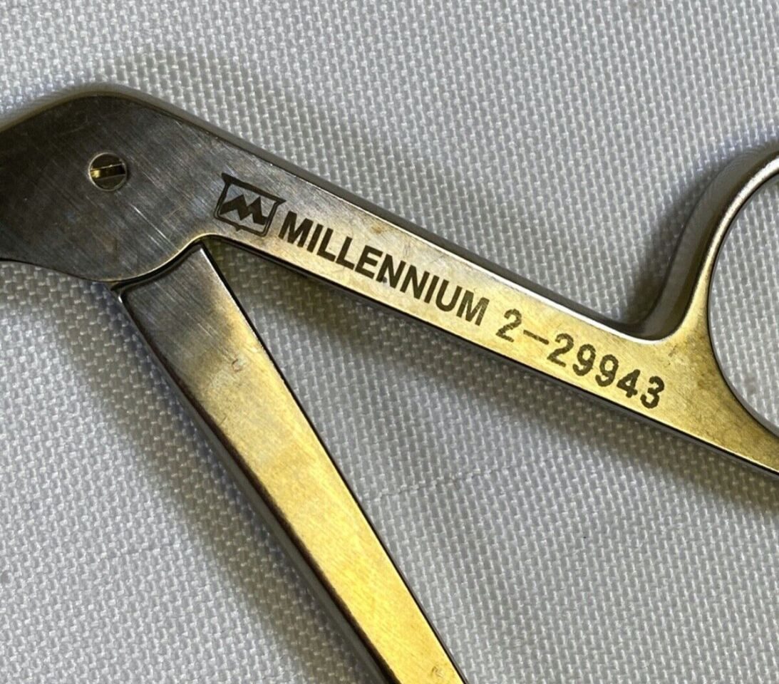 MILLENNIUM SURGICAL 2-29943 Nasal Sinus Scissors Curved Right Blunt Blades ENT — photo 2