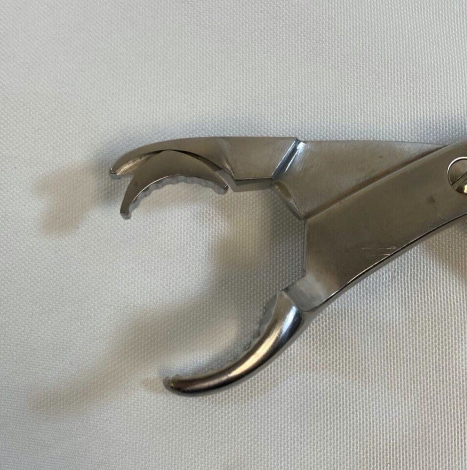 ZIMMER 3117-03 Self-Retaining Bone Forceps 2 Prong Swivel Angled Jaw — photo 5
