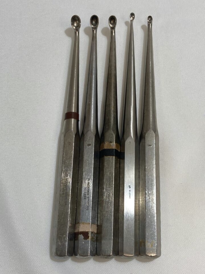 RICHARDS Various Straight & Angled 9" Heavy Bone Curettes — photo 2
