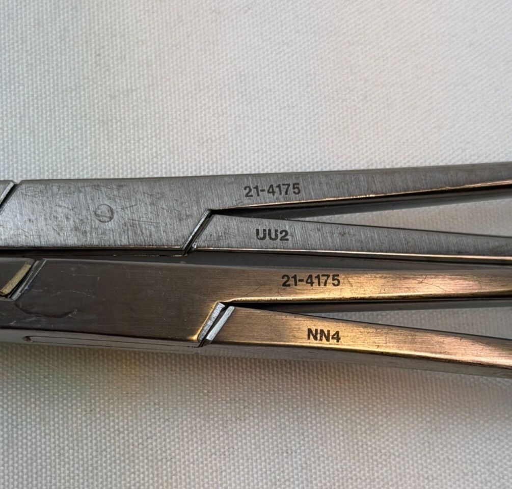 PILLING WECK 21-4175 Pair of Heaney Hysterectomy Forceps Curved 8.5" Heavy Jaws — photo 3