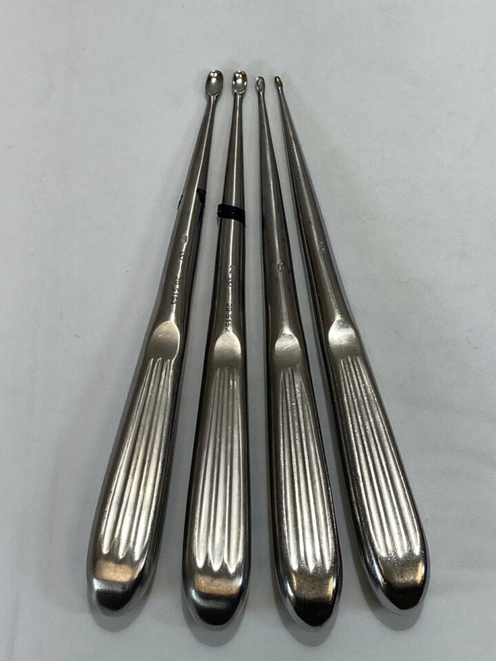 SSI ULTRA 7" Sizes 00/0/2/3 Brun Bone Curettes - Set of 4 — photo 7
