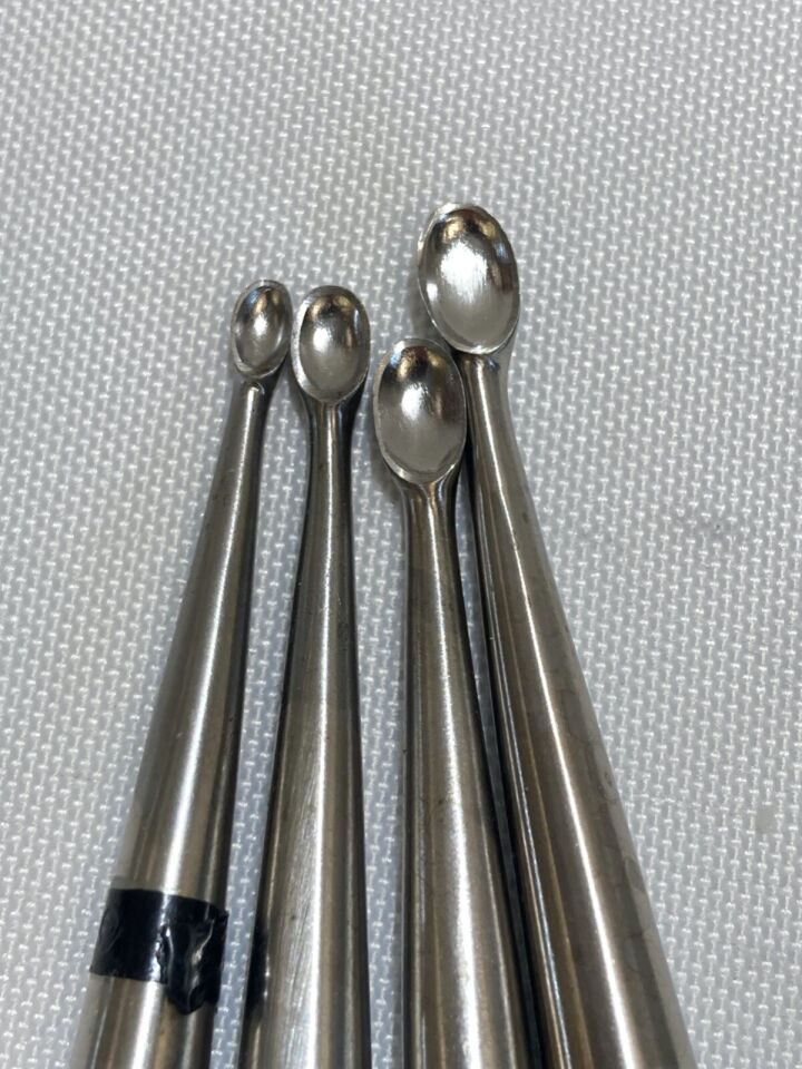 SSI ULTRA 7" Sizes 0/1/3/4 Brun Bone Curettes - Set of 4 — photo 5