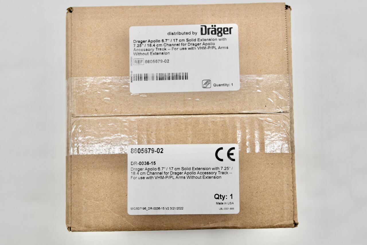 DRAEGER 8605679-02 Apollo 6.7" Solid Extension with 7.25" Channel for Apollo Accessory