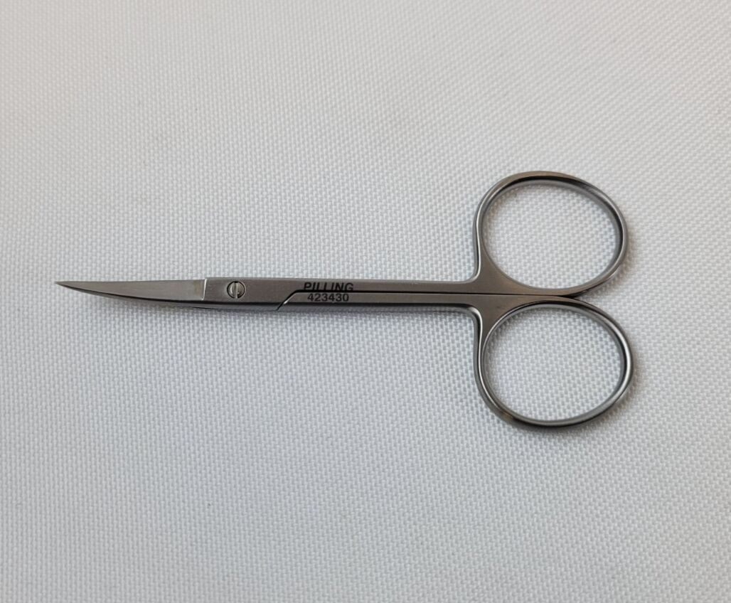 PILLING 423430 Miniature Eye Scissors Curved Blades 3-1/2" Ophthalmic