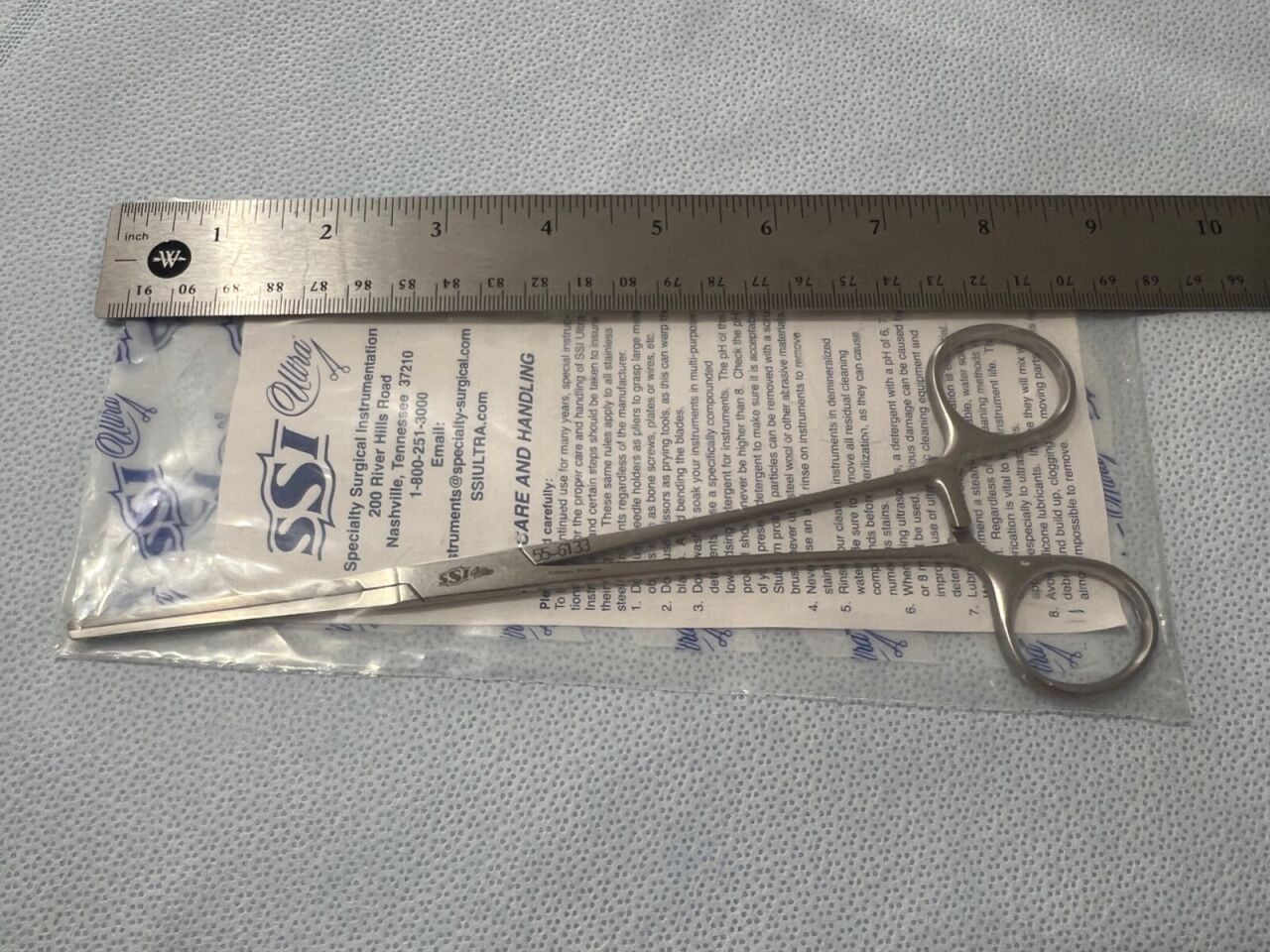 SSI ULTRA SYMMETRY 55-6133 Cooley Coarctation Straight Clamp 8-3/4" Length — photo 3