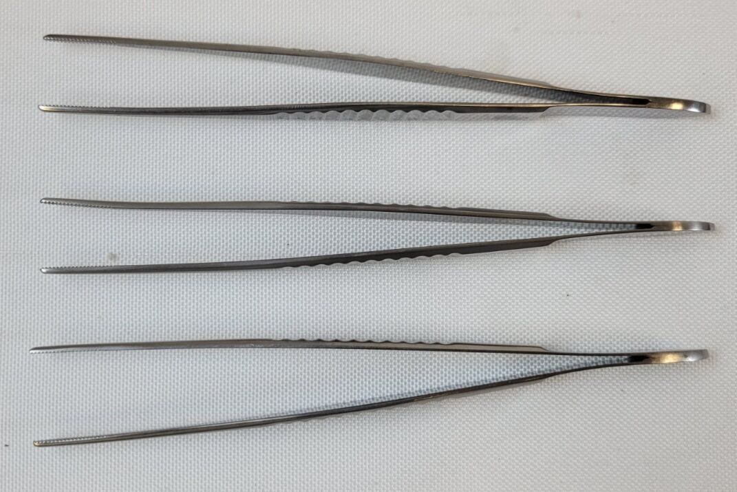 PADGETT P4187 Set of 3 Extra Fine Dressing Forceps, Straight, 5-5/8"