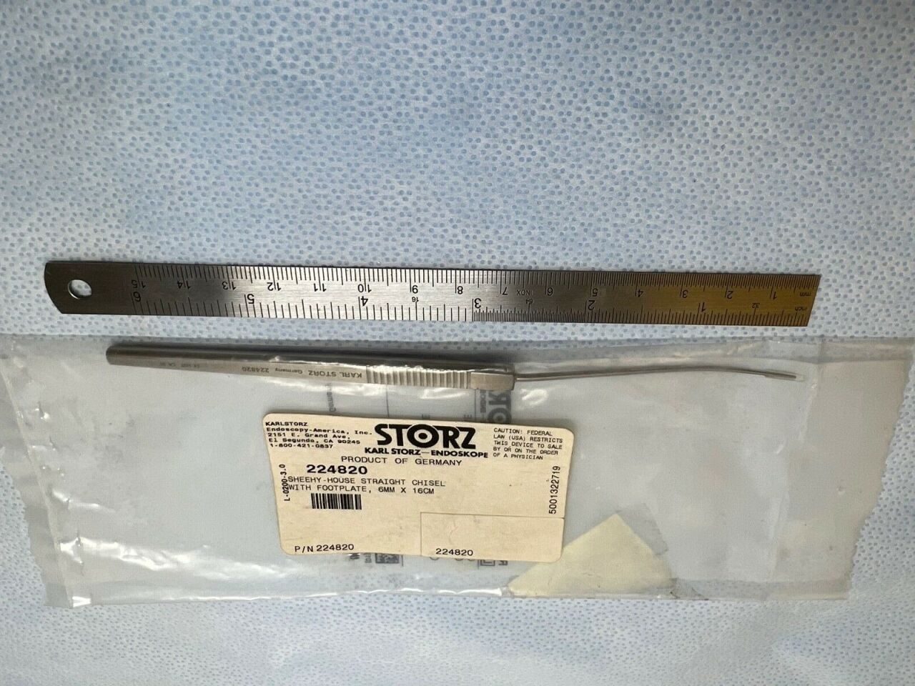 KARL STORZ 224820 Sheehy House Straight Chisel With Footplate 6mm x 16cm — photo 6